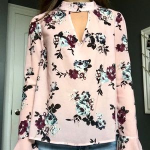 Pink Floral Blouse